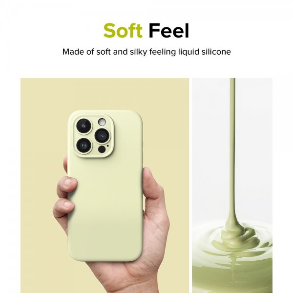 Ringke iPhone 15 Pro Deksel Silicone Magnetic Sunny Lime