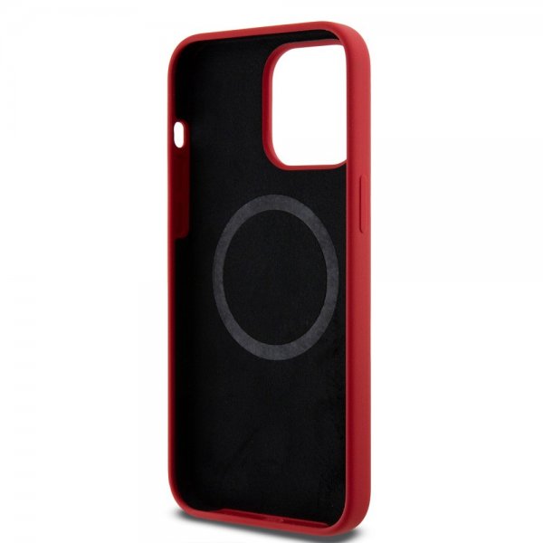 Ferrari iPhone 15 Pro Deksel Silicone MagSafe Rød