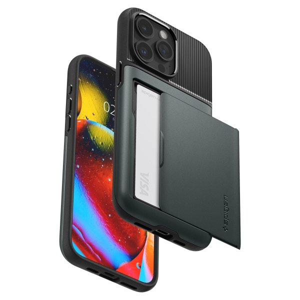 Spigen iPhone 15 Pro Deksel Slim Armor CS Abyss Green