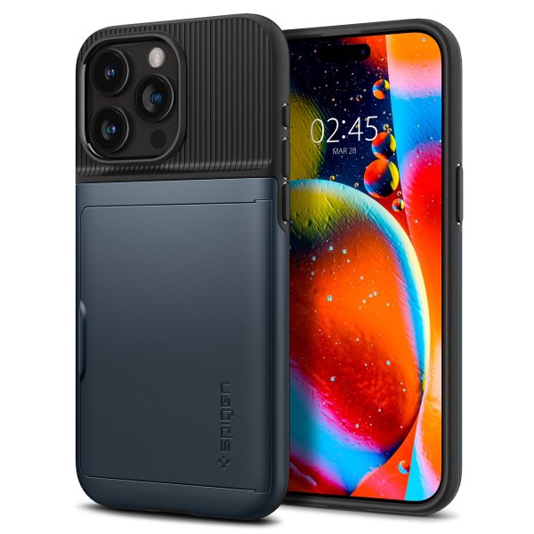 Spigen iPhone 15 Pro Deksel Slim Armor CS Metal Slate