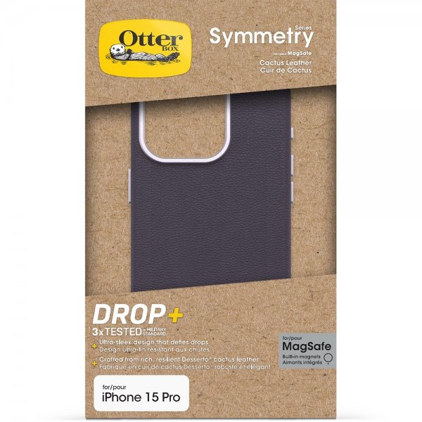 Otterbox iPhone 15 Pro Deksel Symmetry Cactus Leather MagSafe Plum Luxe