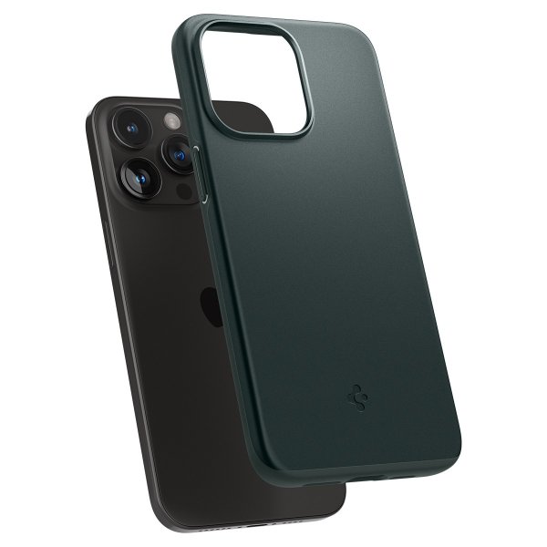 Spigen iPhone 15 Pro Deksel Thin Fit Abyss Green