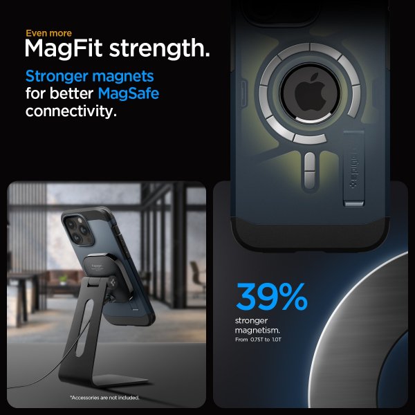 Spigen iPhone 15 Pro Deksel Tough Armor MagFit Metal Slate