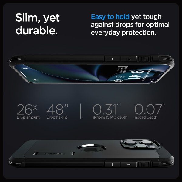 Spigen iPhone 15 Pro Deksel Tough Armor MagFit Svart