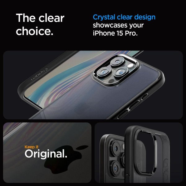 Spigen iPhone 15 Pro Deksel Ultra Hybrid Frost Black