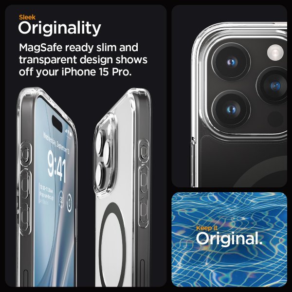 Spigen iPhone 15 Pro Deksel Ultra Hybrid MagFit Graphite