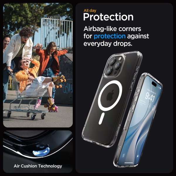 Spigen iPhone 15 Pro Deksel Ultra Hybrid MagFit Hvit