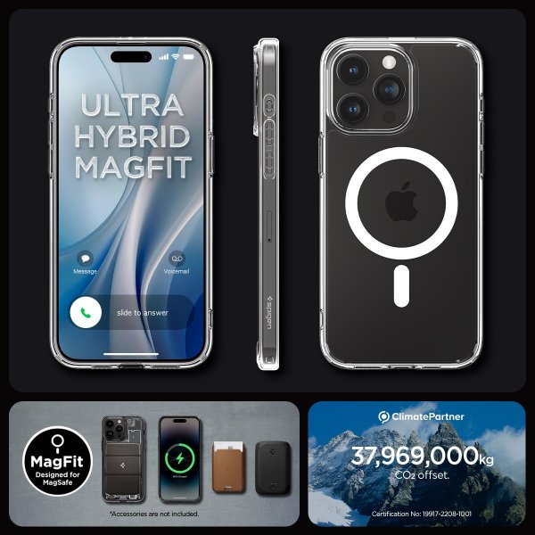 Spigen iPhone 15 Pro Deksel Ultra Hybrid MagFit Hvit