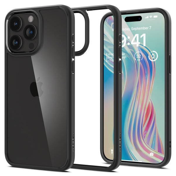 Spigen iPhone 15 Pro Deksel Ultra Hybrid Matte Matte Black