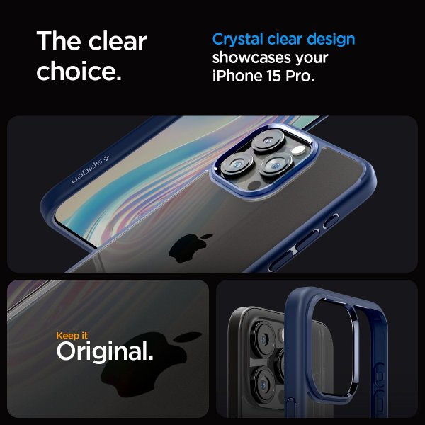 Spigen iPhone 15 Pro Deksel Ultra Hybrid Navy Blue