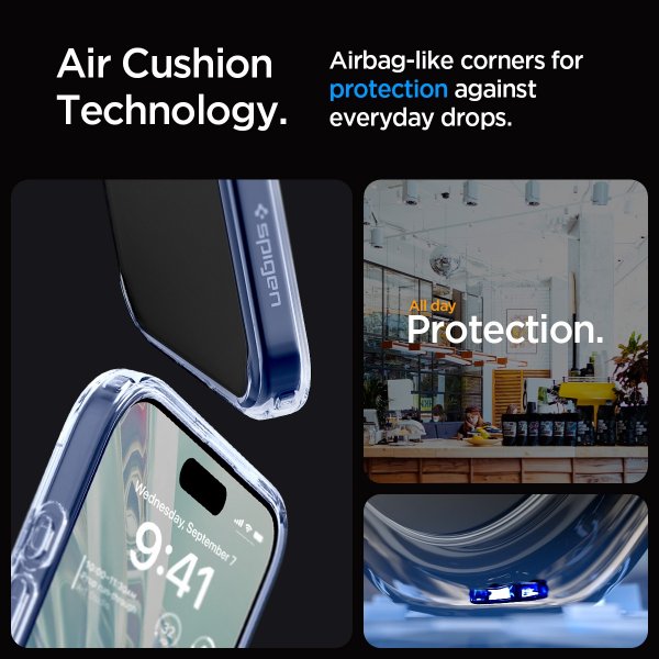Spigen iPhone 15 Pro Deksel Ultra Hybrid Sky Crystal