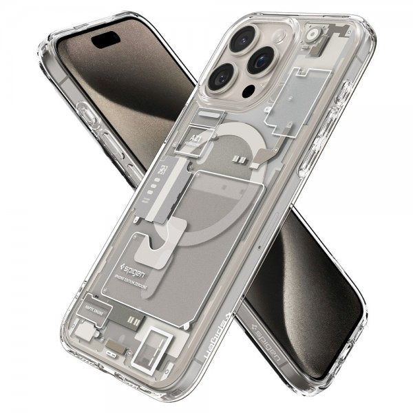 Spigen iPhone 15 Pro Deksel Ultra Hybrid Zero One MagFit Natural Titanium