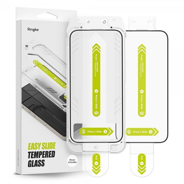 Ringke iPhone 15 Pro Skjermbeskytter Easy Slide 2-pakning