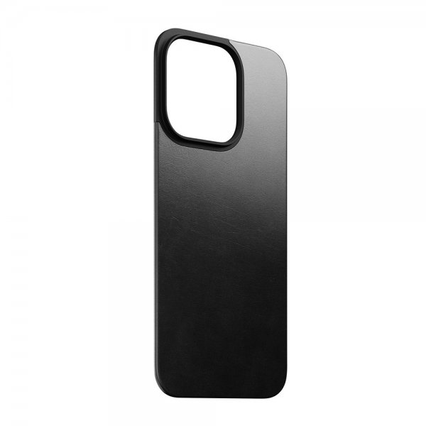 Nomad iPhone 15 Pro Skin Magnetic Leather Back Horween Svart