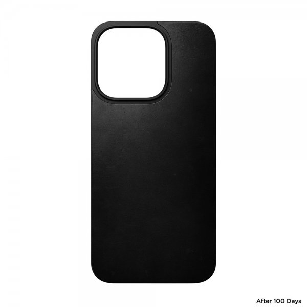 Nomad iPhone 15 Pro Skin Magnetic Leather Back Horween Svart