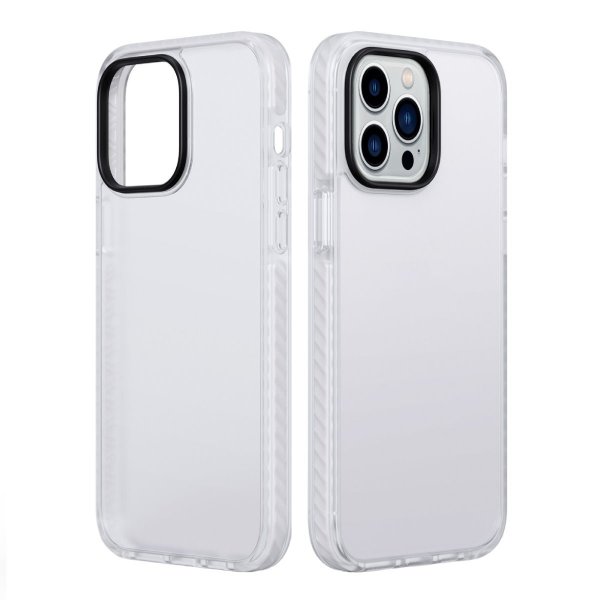 iPhone 15 Pro Deksel Støtsikker TPU Hvit