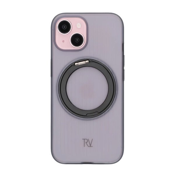 Rvelon iPhone 15 Deksel Roterbart Stativ Svart