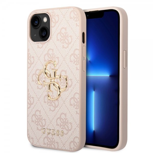 Guess iPhone 15 Deksel 4G Logo Rosa