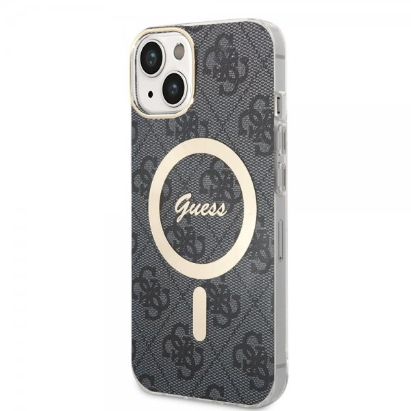 Guess iPhone 15 Deksel 4G Pattern MagSafe Svart