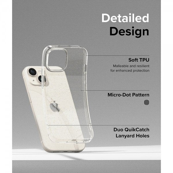 Ringke iPhone 15 Deksel Air Glitter Clear