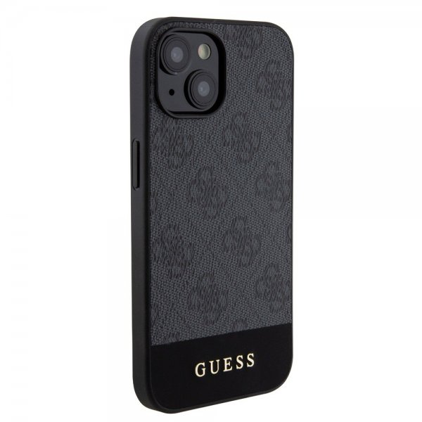 Guess iPhone 15 Deksel Bottom Stripe MagSafe Svart
