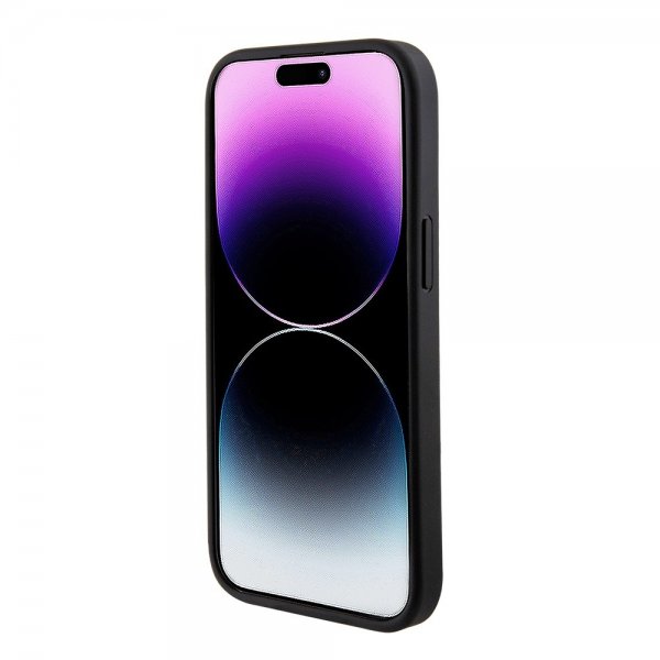 Guess iPhone 15 Deksel Bottom Stripe MagSafe Svart
