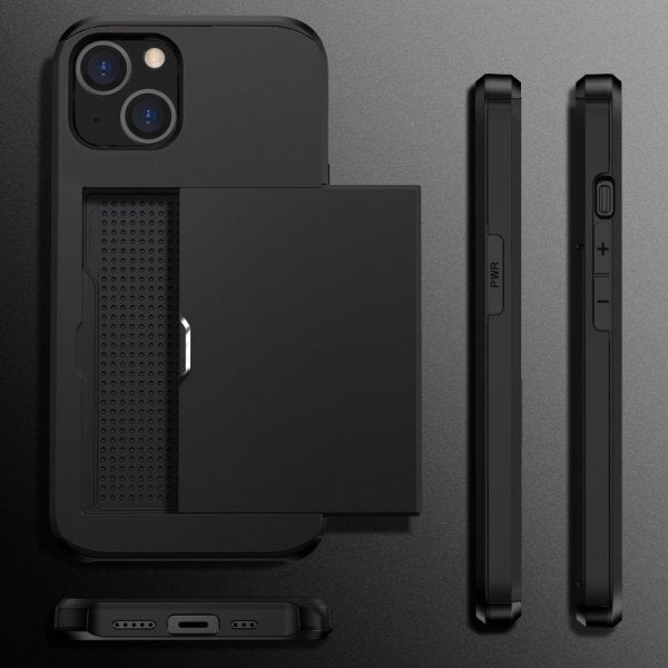 iPhone 15 Deksel Card Slide Svart