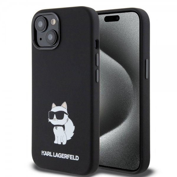 Karl Lagerfeld iPhone 15 Deksel Choupette NFT Svart