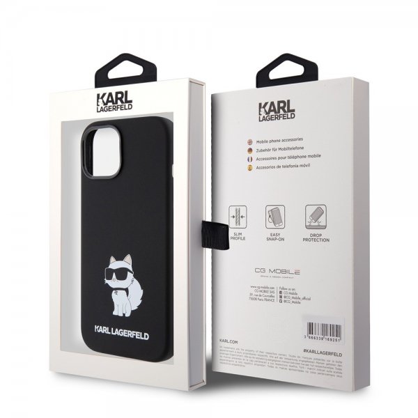 Karl Lagerfeld iPhone 15 Deksel Choupette NFT Svart