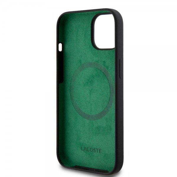 Lacoste iPhone 15 Deksel Croc Logo MagSafe Svart