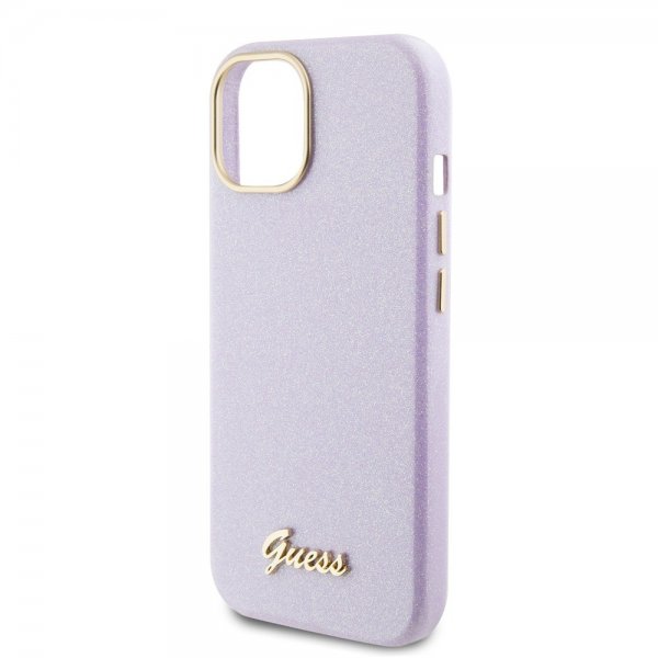Guess iPhone 15 Deksel Full Glitter Wrapped Lilac