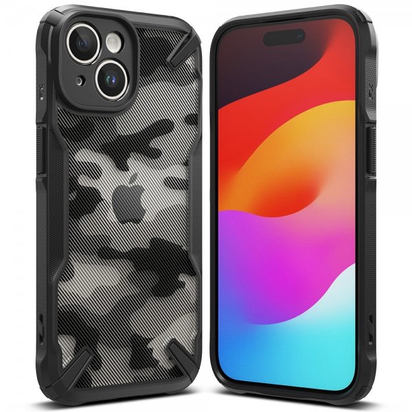 Ringke iPhone 15 Deksel Fusion X Design Camo Black
