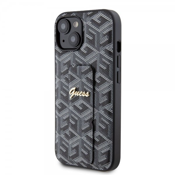 Guess iPhone 15 Deksel G Cube Grip Stand Svart