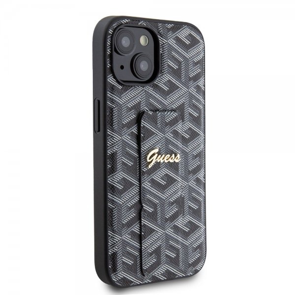 Guess iPhone 15 Deksel G Cube Grip Stand Svart