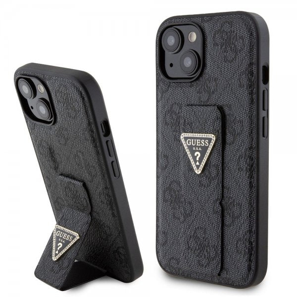 Guess iPhone 15 Deksel Grip Stand Function Svart