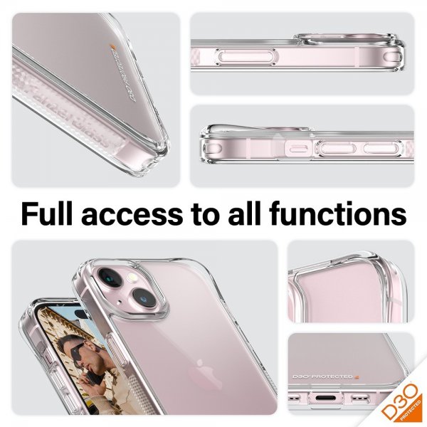 PanzerGlass iPhone 13/14/15 Deksel HardCase D3O Transparent