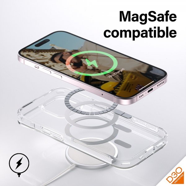 PanzerGlass iPhone 15 Deksel HardCase MagSafe D3O Transparent