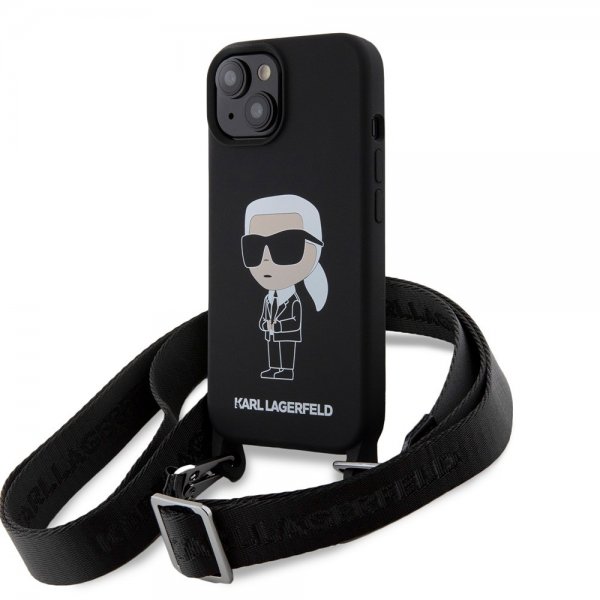 Karl Lagerfeld iPhone 15 Deksel Ikonik Crossbody Svart