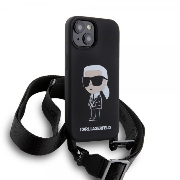 Karl Lagerfeld iPhone 15 Deksel Ikonik Crossbody Svart