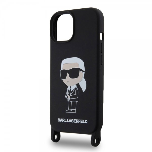 Karl Lagerfeld iPhone 15 Deksel Ikonik Crossbody Svart