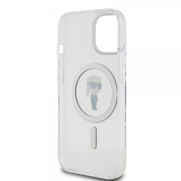Karl Lagerfeld iPhone 15 Deksel Ikonik MagSafe Transparent