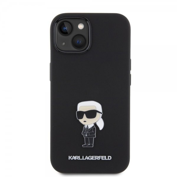 Karl Lagerfeld iPhone 15 Deksel Ikonik Metal Pin Svart