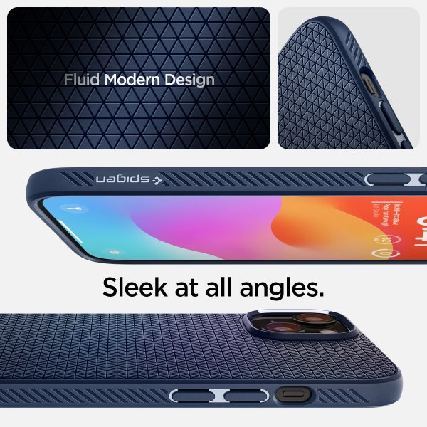 Spigen iPhone 15 Deksel Liquid Air Navy Blue