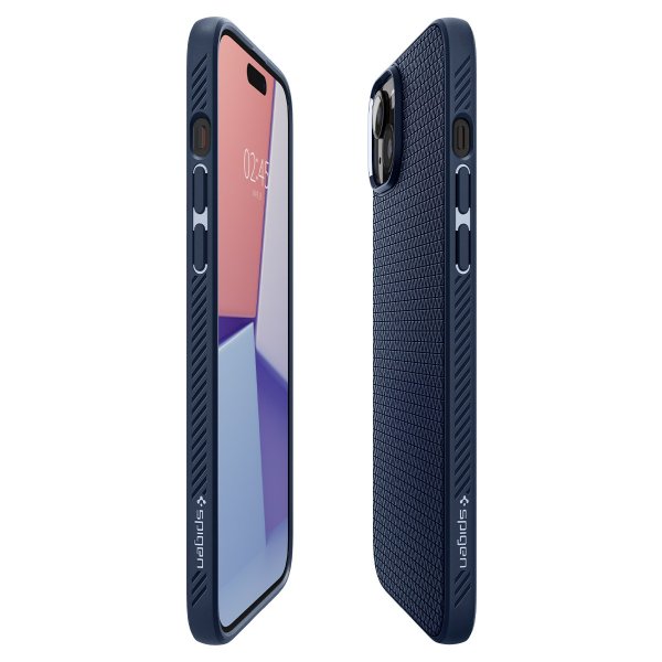 Spigen iPhone 15 Deksel Liquid Air Navy Blue