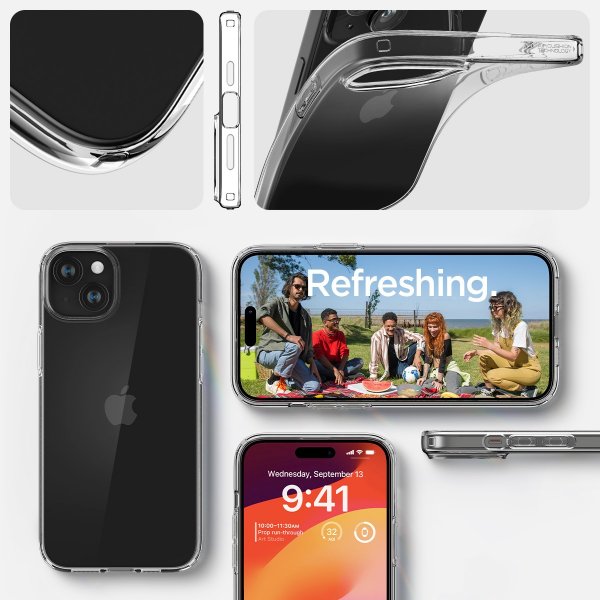 Spigen iPhone 15 Deksel Liquid Crystal Crystal Clear
