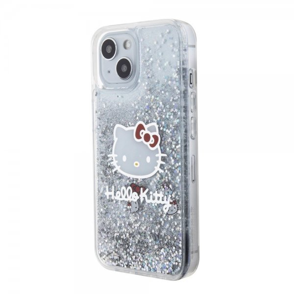 Hello Kitty iPhone 15 Deksel Liquid Glitter Translucent