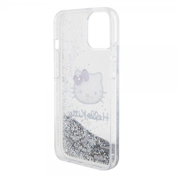 Hello Kitty iPhone 15 Deksel Liquid Glitter Translucent