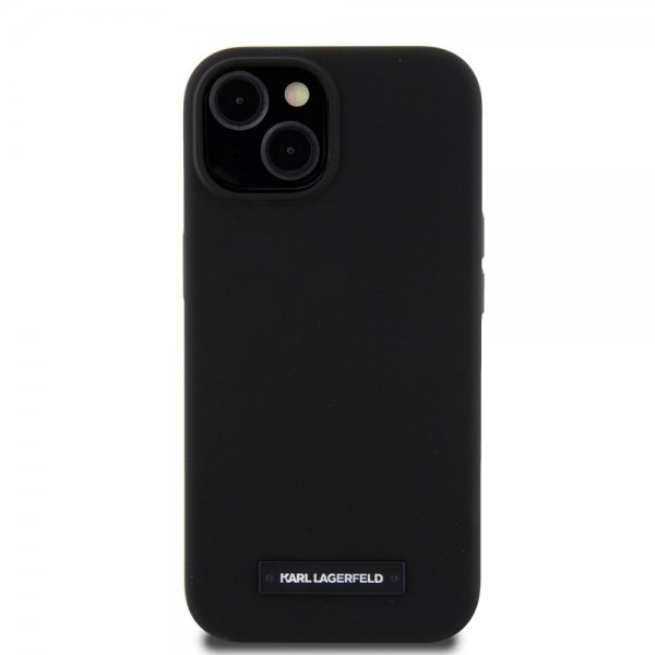 Karl Lagerfeld iPhone 15 Deksel Liquid Silicone MagSafe Svart