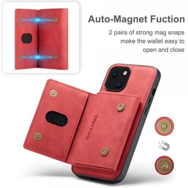 Dg.Ming iPhone 15 Deksel M2 Series Avtakbart Kortholder Rød
