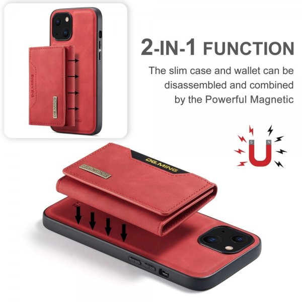 Dg.Ming iPhone 15 Deksel M2 Series Avtakbart Kortholder Rød